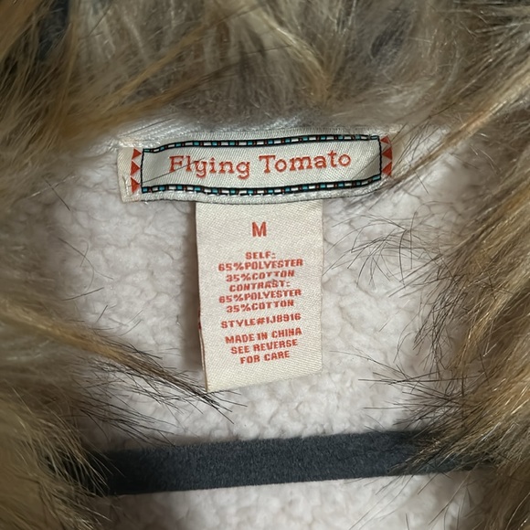 Flying Tomato fur trimmed tribal/boho long vest - Picture 5 of 5